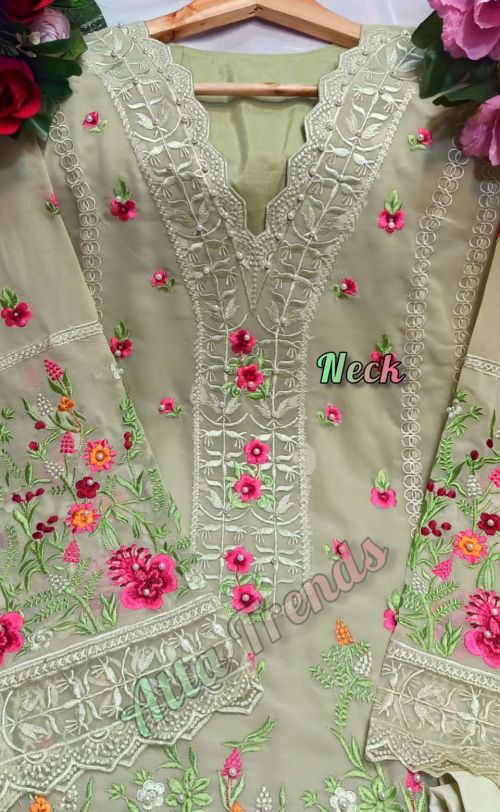 Atta Trendz 2713 New Exclusive Georgette Top And Pant With Dupatta Collection